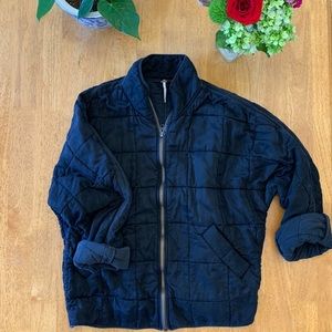 Free People black bomber jacket.